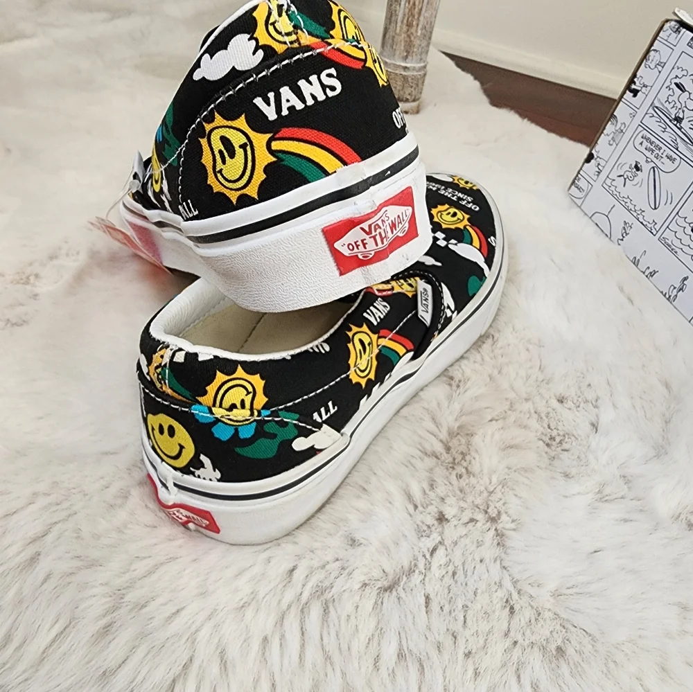 Vans Slip-On Shoes with Smiley Faces Graphics. Happy Vibes. Brand New. Size 7. - Picture 6 of 7